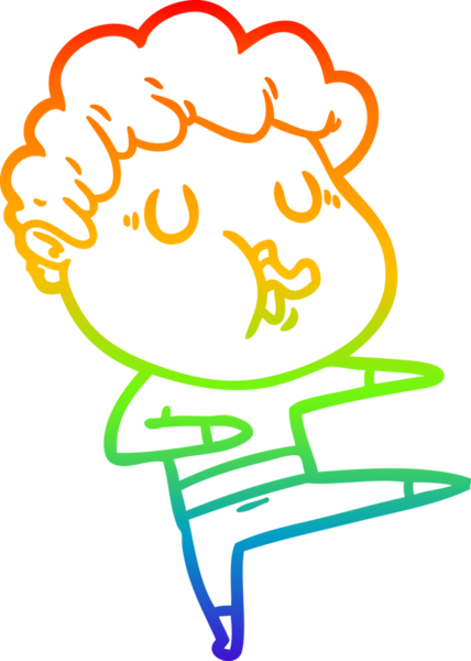 Gökkuşağı gradyan çizimi bir insan tarafından çizilmiş bir çizgi film karakteri.