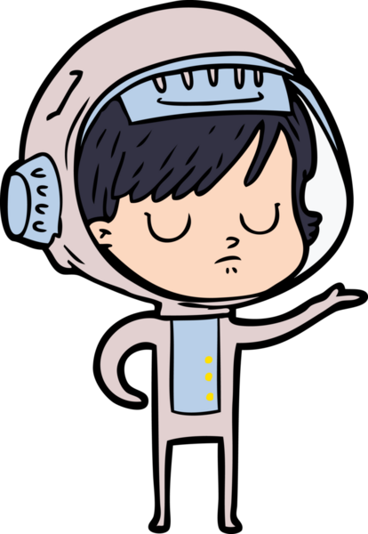 Bir insan tarafından çizilmiş astronot kadın.