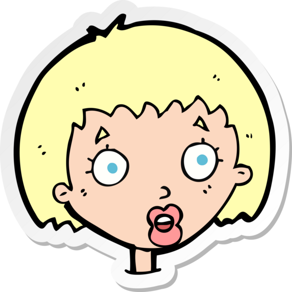 Bir insan tarafından çizilmiş bir karikatür çıkartması.