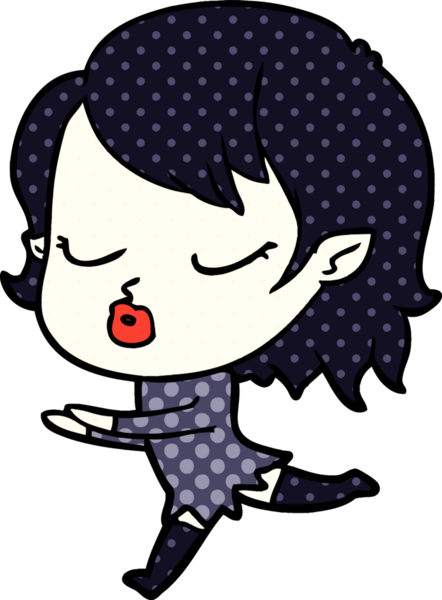 Bir insan tarafından çizilmiş şirin vampir kız çizgi filmi.