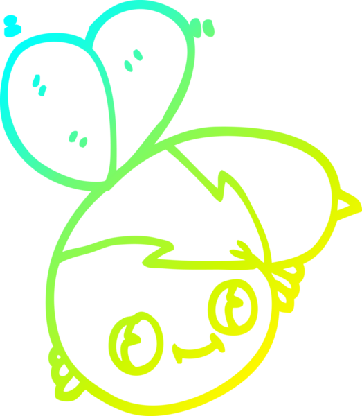 Bir insan tarafından çizilmiş bir çizgi filmin soğuk gradyan çizimi