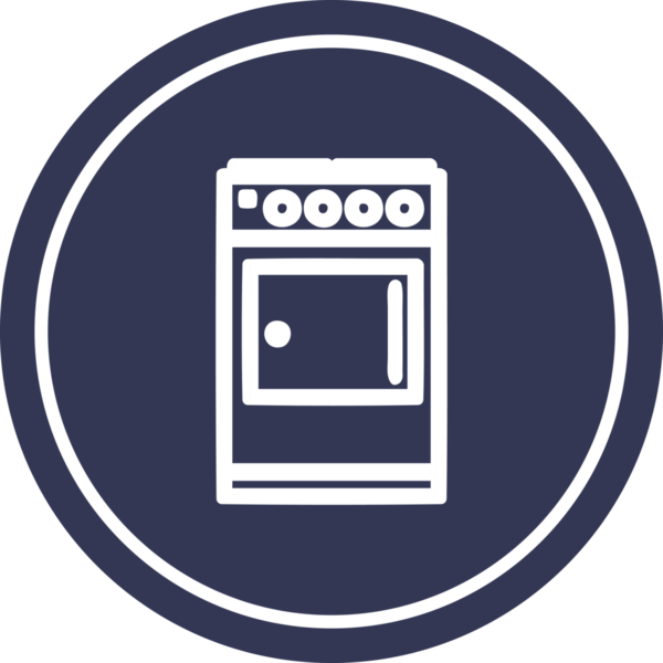 Mutfak ocağı dairesel simgesi bir insan tarafından çizilmiş.
