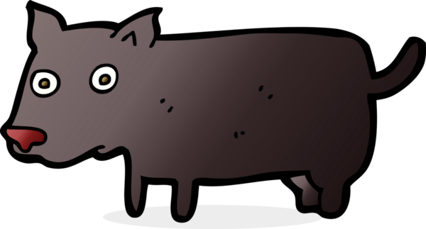 Bir insan tarafından çizilmiş küçük bir köpek.