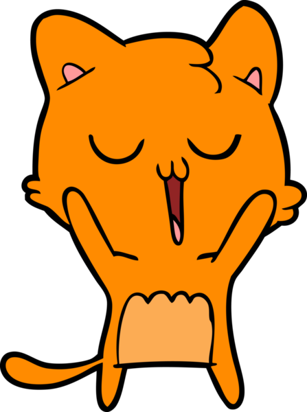 Bir insan tarafından çizilmiş çizgi film kedisi.