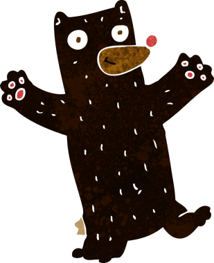 bir insan tarafından çizilmiş kara ayı çizgi filmi