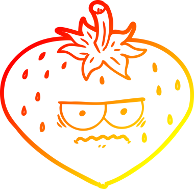 Bir insan tarafından çizilmiş bir çileğin sıcak gradyan çizimi