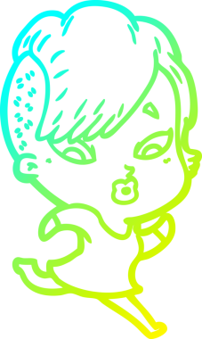 Bir karikatür çizimi, bir insan tarafından çizilmiş bir kızı şaşırttı.