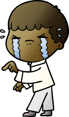 Bir insan tarafından çizilmiş ağlayan çizgi film adamı.