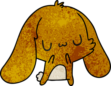 desenli çizgi film çizimi kawaii sevimli tavşan bir insan tarafından çizilmiş