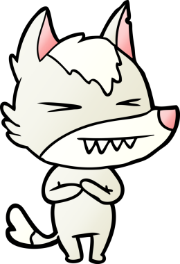 Bir insan tarafından çizilmiş kızgın kurt çizgi filmi.