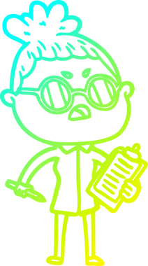 Bir insan tarafından çizilmiş bir çizgi filmin soğuk gradyan çizimi.