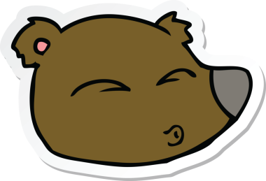 Bir insan tarafından çizilmiş bir ayı suratının çıkartması.