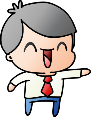 Bir insan tarafından çizilmiş kawaii adamın serbest çizim çizimi.