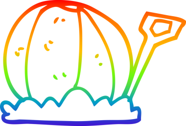 gökkuşağı gradyan çizgi çizimi bir insan tarafından çizilmiş plaj topu ve kürek