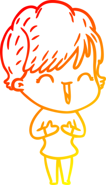 Bir insan tarafından çizilmiş gülen bir karikatür çizimi.