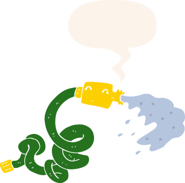 bir insan tarafından çizilmiş eski usul konuşma baloncuklu karikatür hortumu