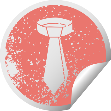 Sıkıntılı dairesel kabuk soyma etiketi. Bir insan tarafından çizilmiş garip bir boyun bağı.