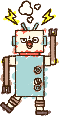 Bir insan tarafından çizilen Çılgın Robot Tebeşiri