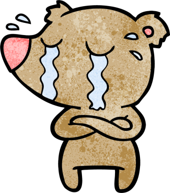 Bir insan tarafından çizilmiş ağlayan ayı.