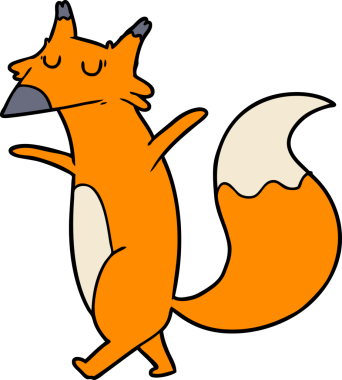 bir insan tarafından çizilmiş tilki çizgi filmi