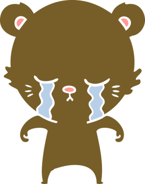 Bir insan tarafından çizilmiş düz renkli çizgi film ayısı.