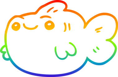 gökkuşağı gradyan çizgisi bir insan tarafından çizilmiş karikatür balığı çizimi