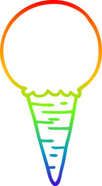 Bir insan tarafından çizilmiş karikatür dondurma külahının çizimi.