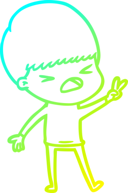 Bir insan tarafından çizilen bir çizgi filmin soğuk gradyan çizimi.