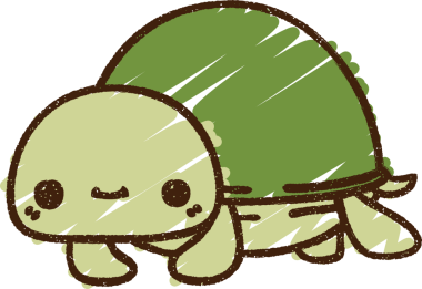 Bir insan tarafından çizilmiş şirin kaplumbağa tebeşiri.