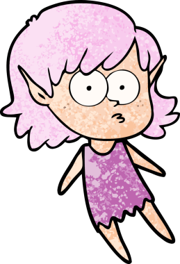 Bir insan tarafından çizilmiş bir elf kızı.