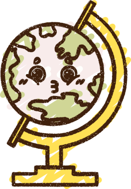 Bir insan tarafından çizilen Dünya Tebeşiri