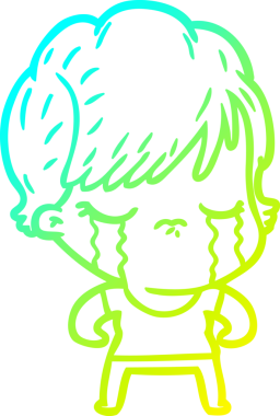 Bir insan tarafından çizilmiş ağlayan bir karikatür çizimi.