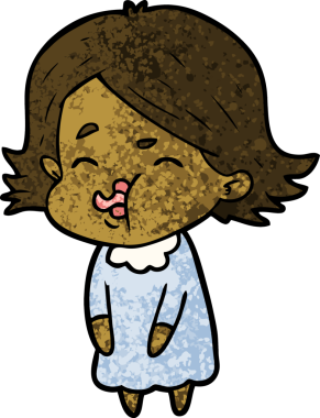 Bir insan tarafından çizilen karikatür kızı.