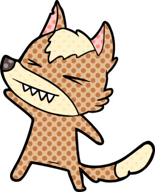 Bir insan tarafından çizilmiş kızgın kurt çizgi filmi.