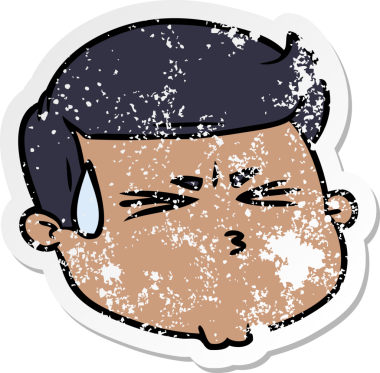 Bir insan tarafından çizilmiş karikatür erkek yüzü.