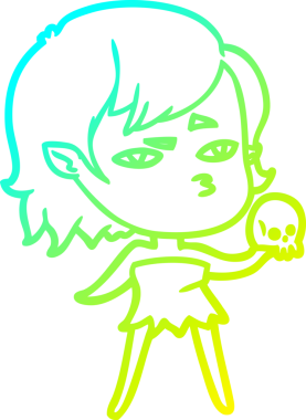 Bir insan tarafından çizilmiş bir vampir kız çizgi filmi.