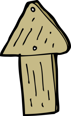 bir insan tarafından çizilmiş tahta ok sembolü.