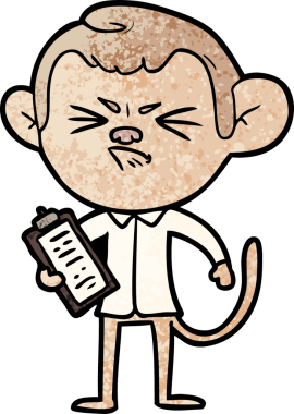 Bir insan tarafından çizilmiş sinir bozucu bir maymun.