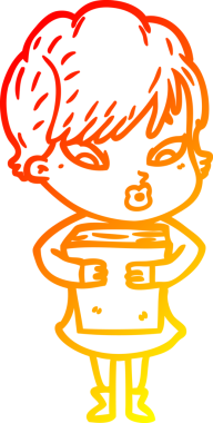 Bir insan tarafından çizilmiş bir karikatür kadın çizimi