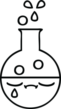 Bir insan tarafından çizilmiş bir test tüpünün çizgi çizimi