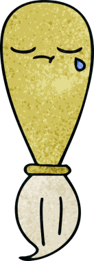 Bir insan tarafından çizilmiş eski grunge desenli bir boya fırçası.