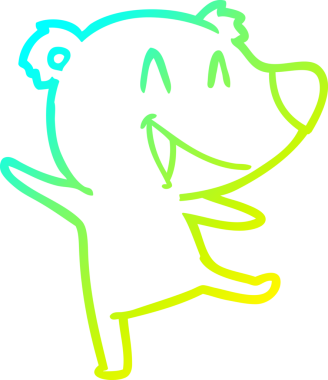 Bir insan tarafından çizilmiş gülen ayı çizgi filmi.