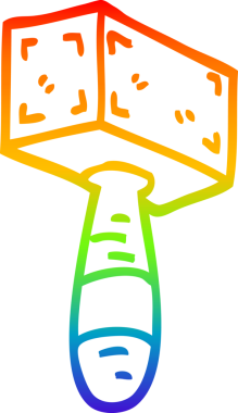 gökkuşağı gradyan çizgisi Bir insan tarafından çizilmiş bir karikatür çekiç