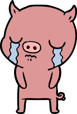 Bir insan tarafından çizilmiş domuz ağlaması.