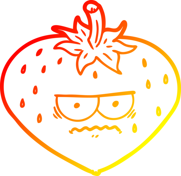 Bir insan tarafından çizilmiş bir çileğin sıcak gradyan çizimi