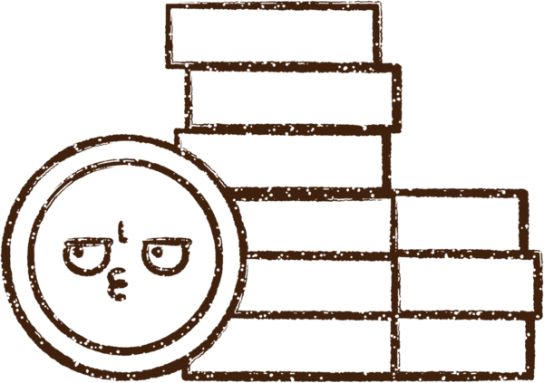 Bir insan tarafından çizilen yığılmış Para Kömürü Çizimi