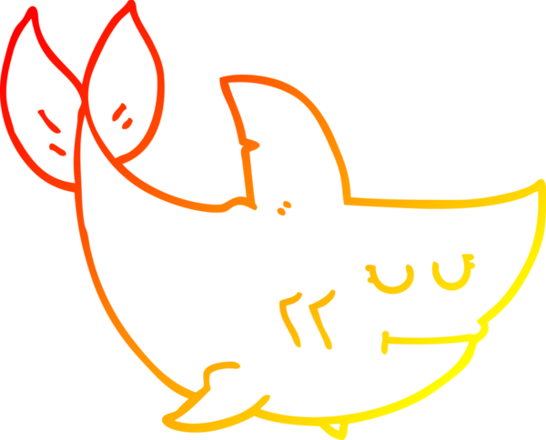 Bir insan tarafından çizilen çizgi film köpekbalığının sıcak çizgi çizimi