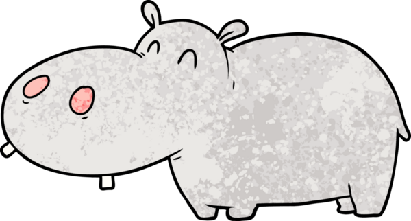 Bir insan tarafından çizilmiş çizgi film hipopotamları