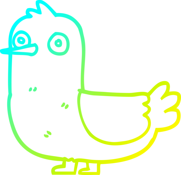 Bir insan tarafından çizilen kırmızı kuşun soğuk gradyan çizgisi