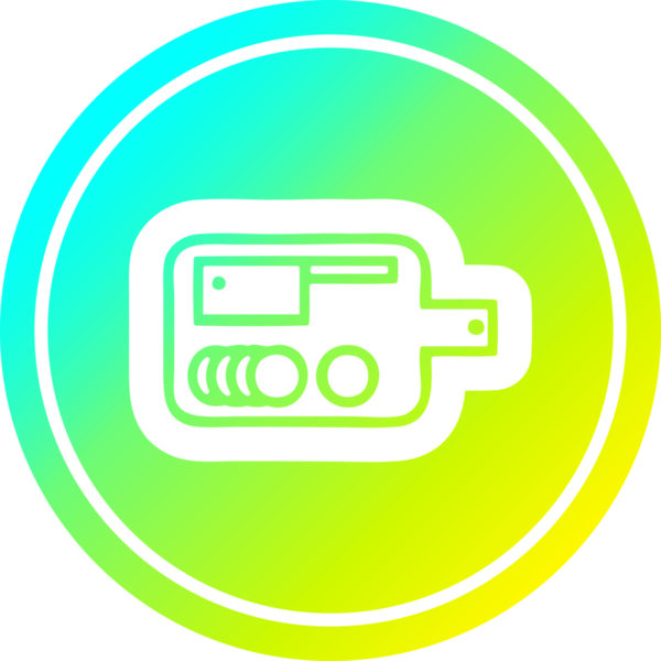 Bir insan tarafından çizilmiş havalı gradyan bir resim ile tahta dairesel simge kesme